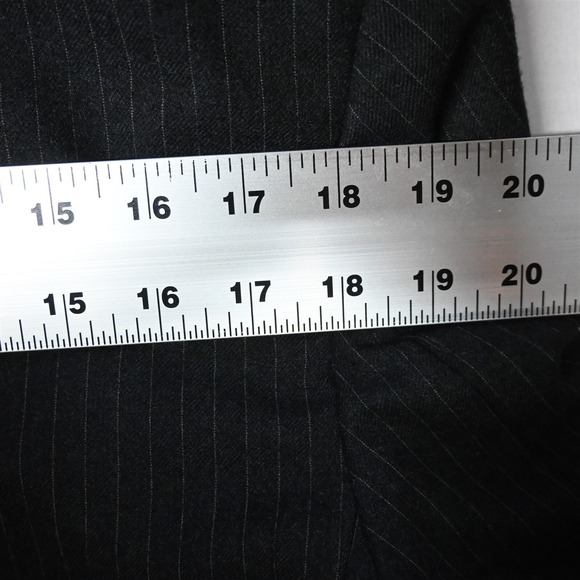 Vtg Foreman & Clark 40R Gray Stripe Flannel Mens‎ Sport Coat Suit Jacket - Picture 10 of 12